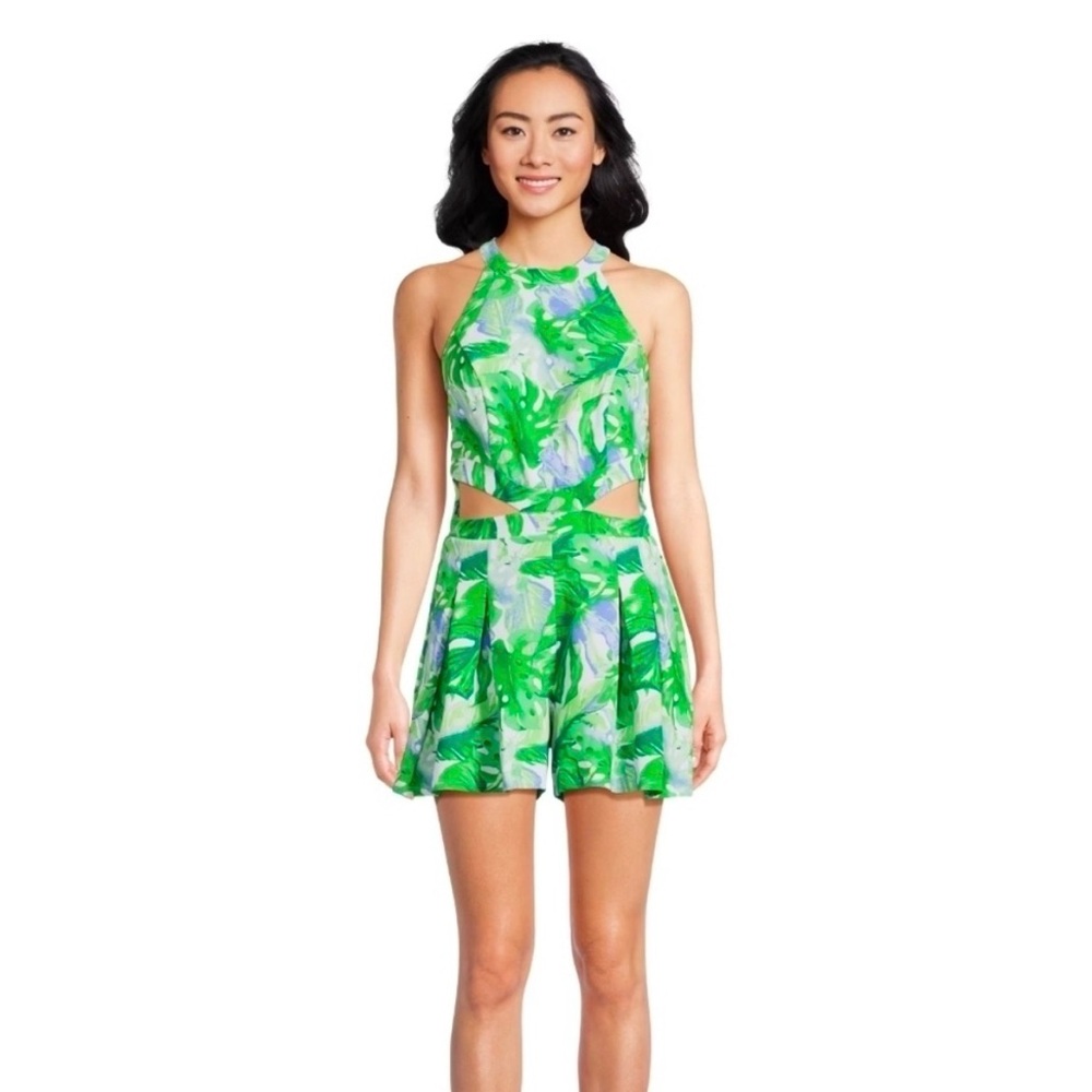 Madden NYC Tropical Print Romper